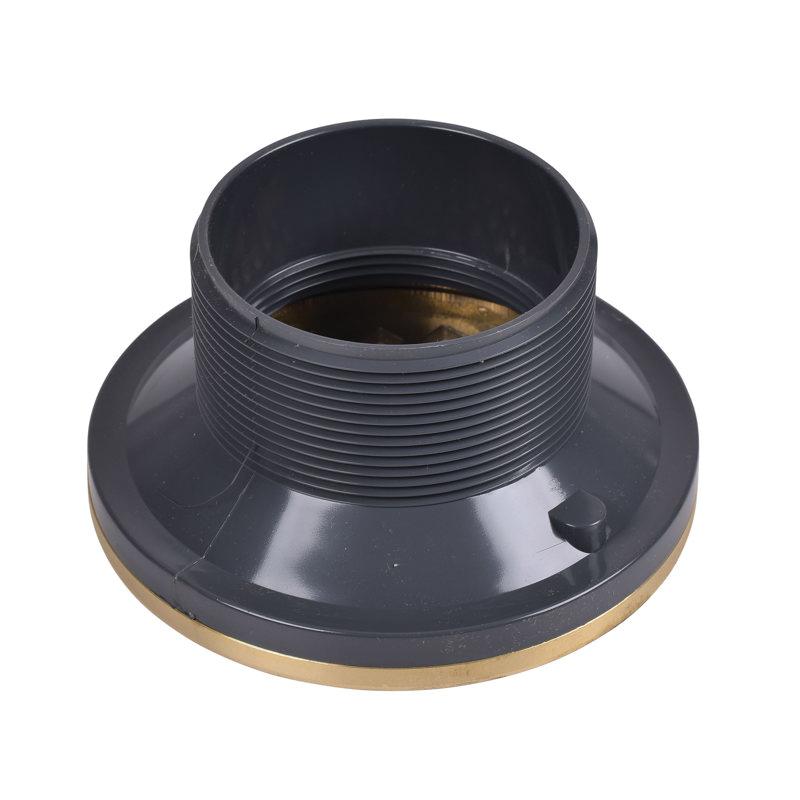 Oatey&reg; PVC Adjustable Round Grate with Barrel and Ring, 6 inch, Brass