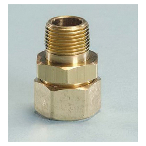 OmegaFlex® Straight Fitting FGP-FST-750, 3/4 in, MNPT Connection, Yellow Brass, 2-1/8 in L