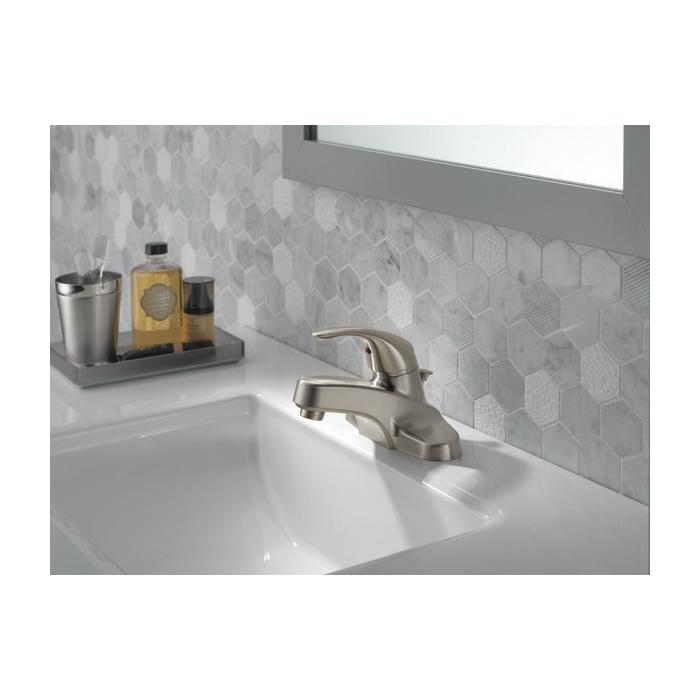 Centerset Lavatory Faucet, 1.5 gpm, 4 in Center, Brushed Nickel, 1 Handle thumbnail 4