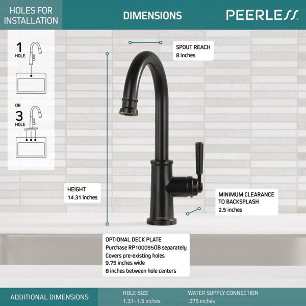 PEERLESS® Westchester® P1923LF-OB Kitchen Faucet, Deck, Oil-Rubbed Bronze thumbnail 2