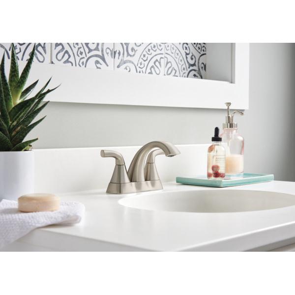 PEERLESS® Parkwood® P2535LF-BN Lavatory Faucet, 2-Handle, Deck, Centerset, Push Pop-Up, Brushed Nickel