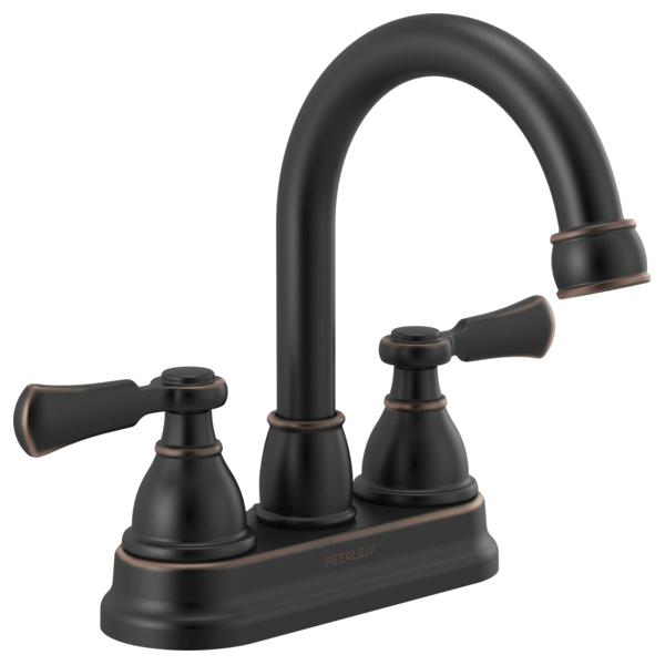 PEERLESS® Elmhurst® P2665LF-OB Bathroom Faucet, 2-Handle, Deck, Centerset, Push Pop-Up, Oil-Rubbed Bronze
