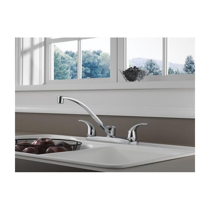 PEERLESS® Tunbridge® P299208LF Kitchen Faucet, Deck, Centerset, Chrome thumbnail 4
