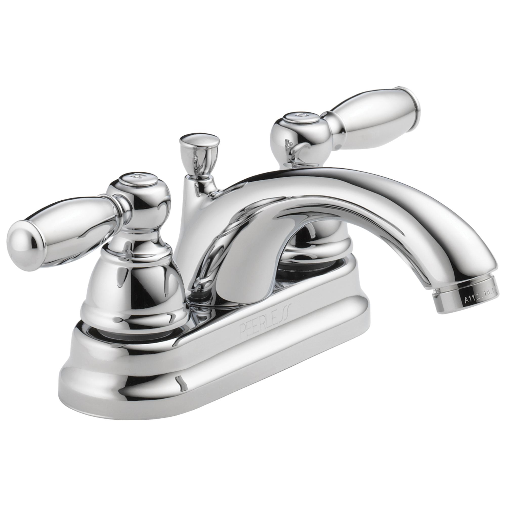 Lavatory Faucet, 1.2 gpm, 4 in Center, Chrome Plated, 2 Handles, Commercial thumbnail 2