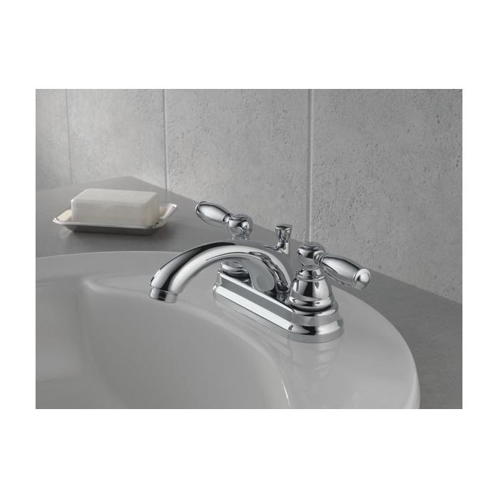 Lavatory Faucet, 1.2 gpm, 4 in Center, Chrome Plated, 2 Handles, Commercial thumbnail 3