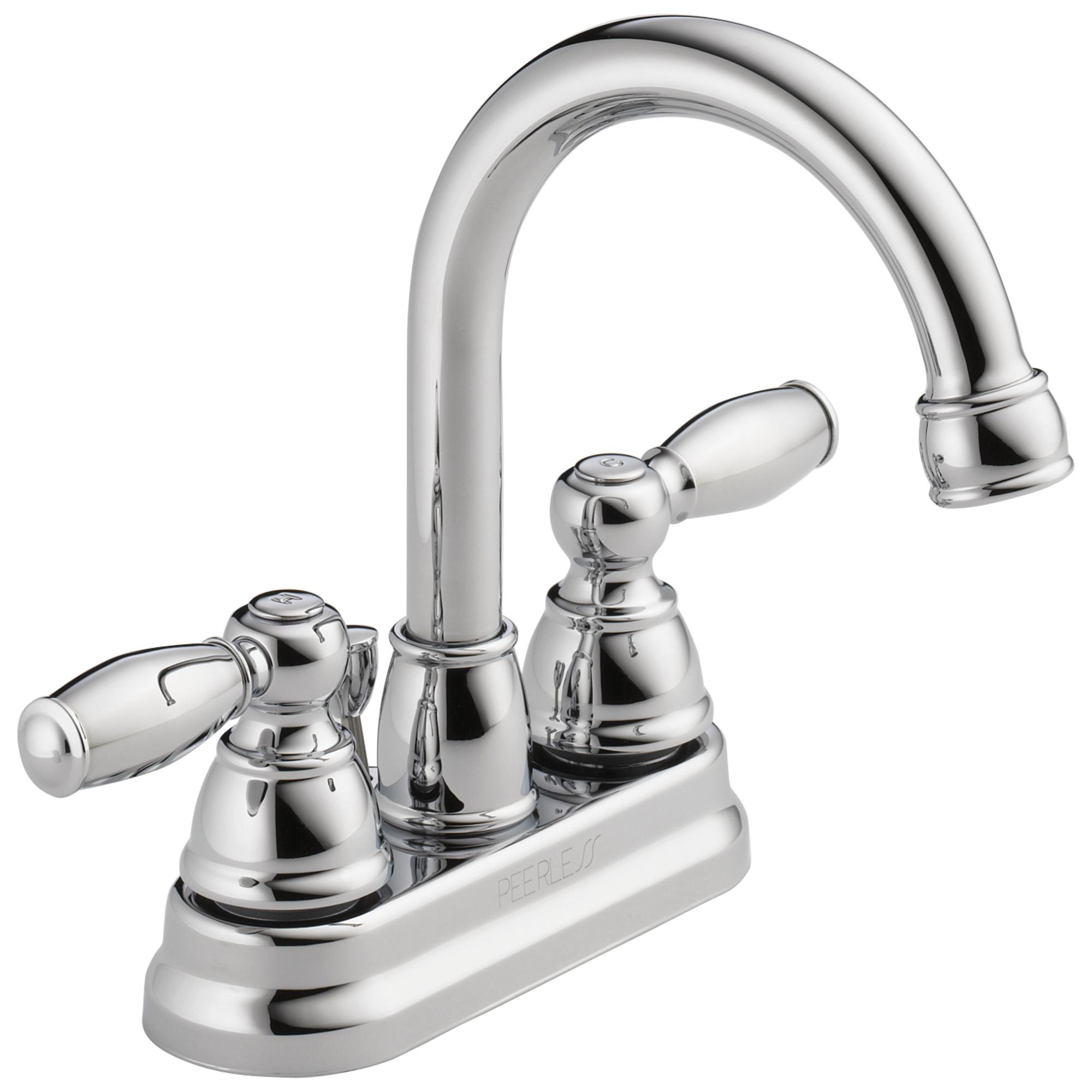 Lavatory Faucet, 1.2 gpm, 4 in Center, Chrome Plated, 2 Handles