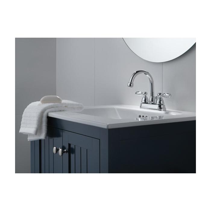 Lavatory Faucet, 1.2 gpm, 4 in Center, Chrome Plated, 2 Handles thumbnail 4