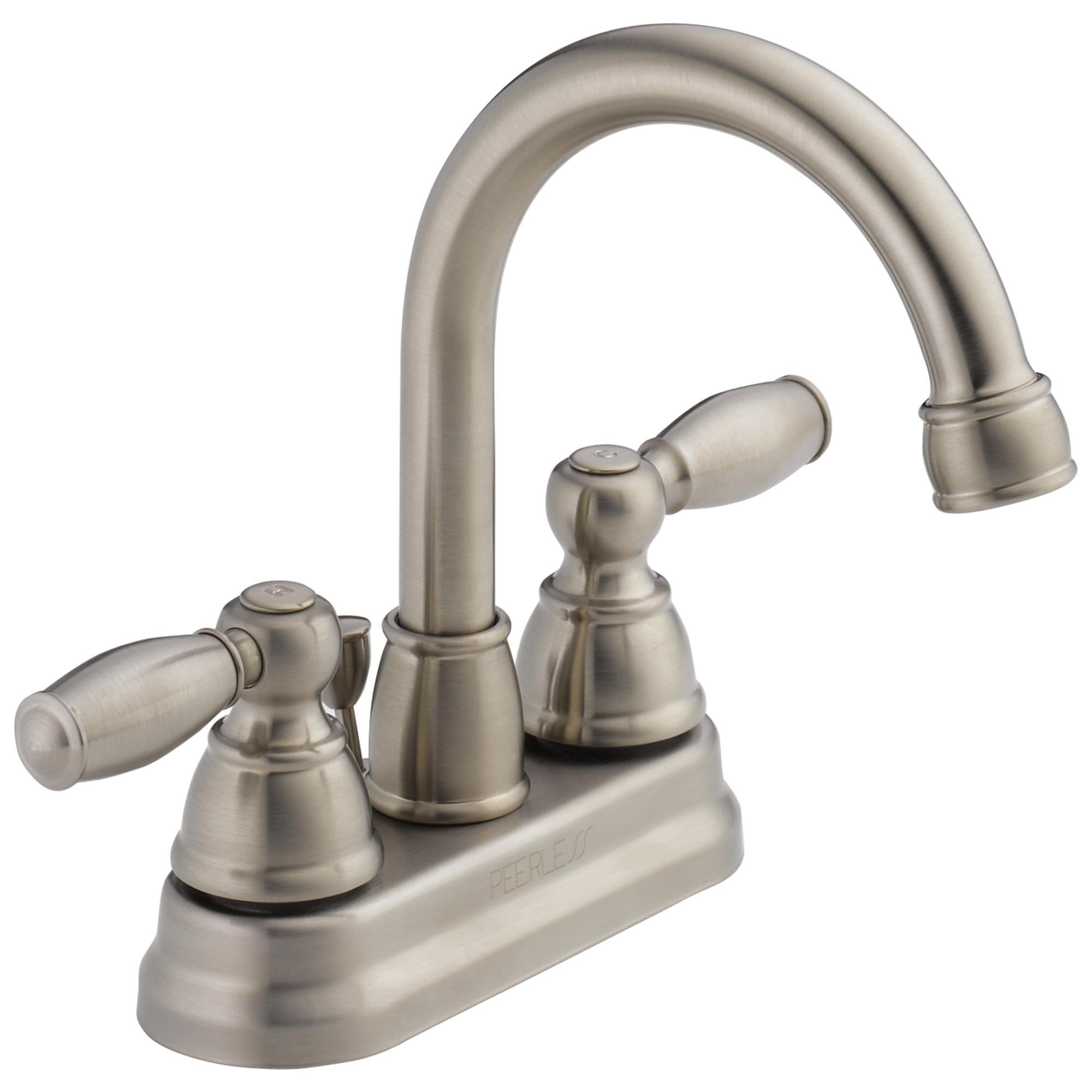 Lavatory Faucet, 1.2 gpm, 4 in Center, Brilliance Brushed Nickel, 2 Handles