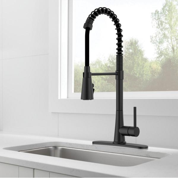 PEERLESS® Precept® P7948LF-BL Commercial Kitchen Faucet, Deck, Pull-Down, Matte Black thumbnail 2