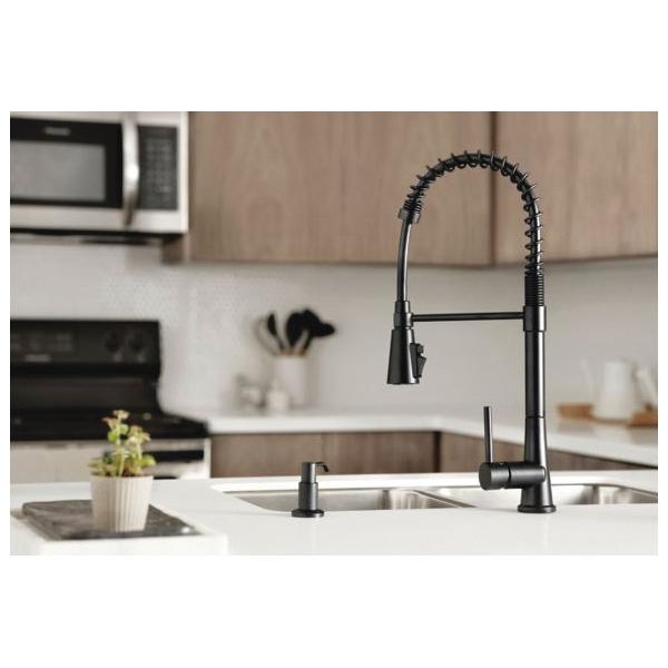 PEERLESS® Precept® P7948LF-BL Commercial Kitchen Faucet, Deck, Pull-Down, Matte Black