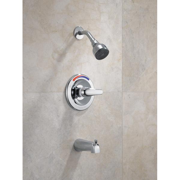 1-Function Tub and Shower Trim, 2 gpm, Pressure Balanced, 1 Handle, Chrome Plated