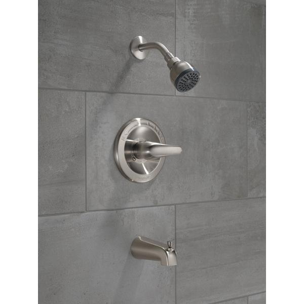 1-Function Tub and Shower Trim, 1.5 gpm, Pressure Balanced, 1 Handle, Brushed Nickel