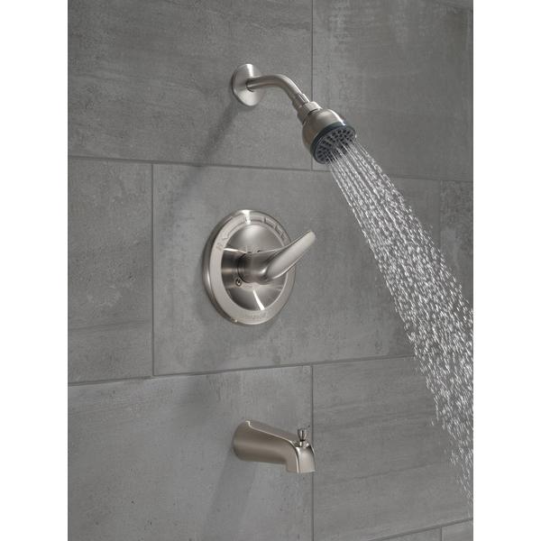 1-Function Tub and Shower Trim, 1.5 gpm, Pressure Balanced, 1 Handle, Brushed Nickel thumbnail 4
