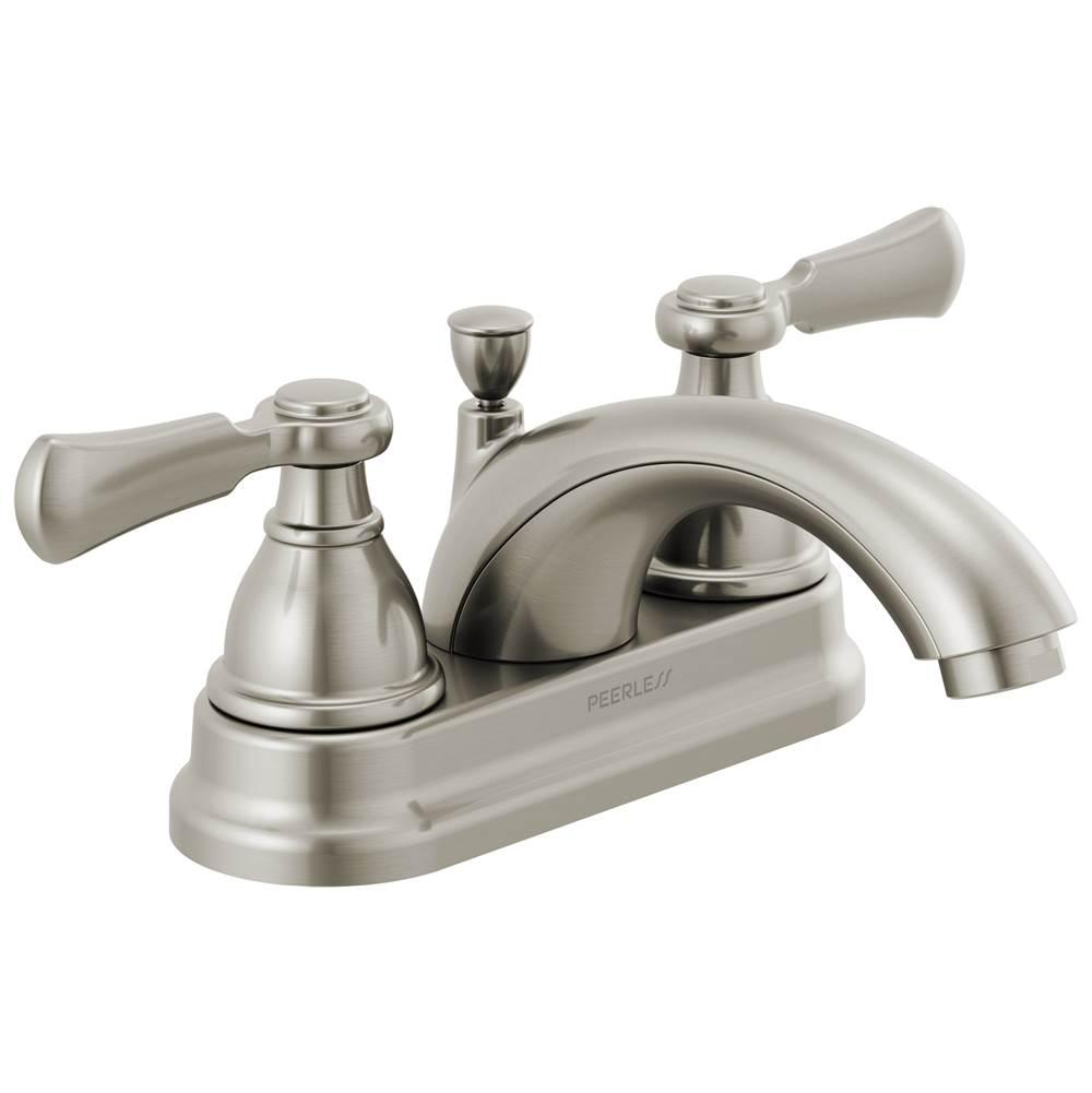 PEERLESS® Elmhurst Two Handle Lavatory Faucet with Pop-Up Drain, 4 in Centerset, Brushed Nickel thumbnail 4