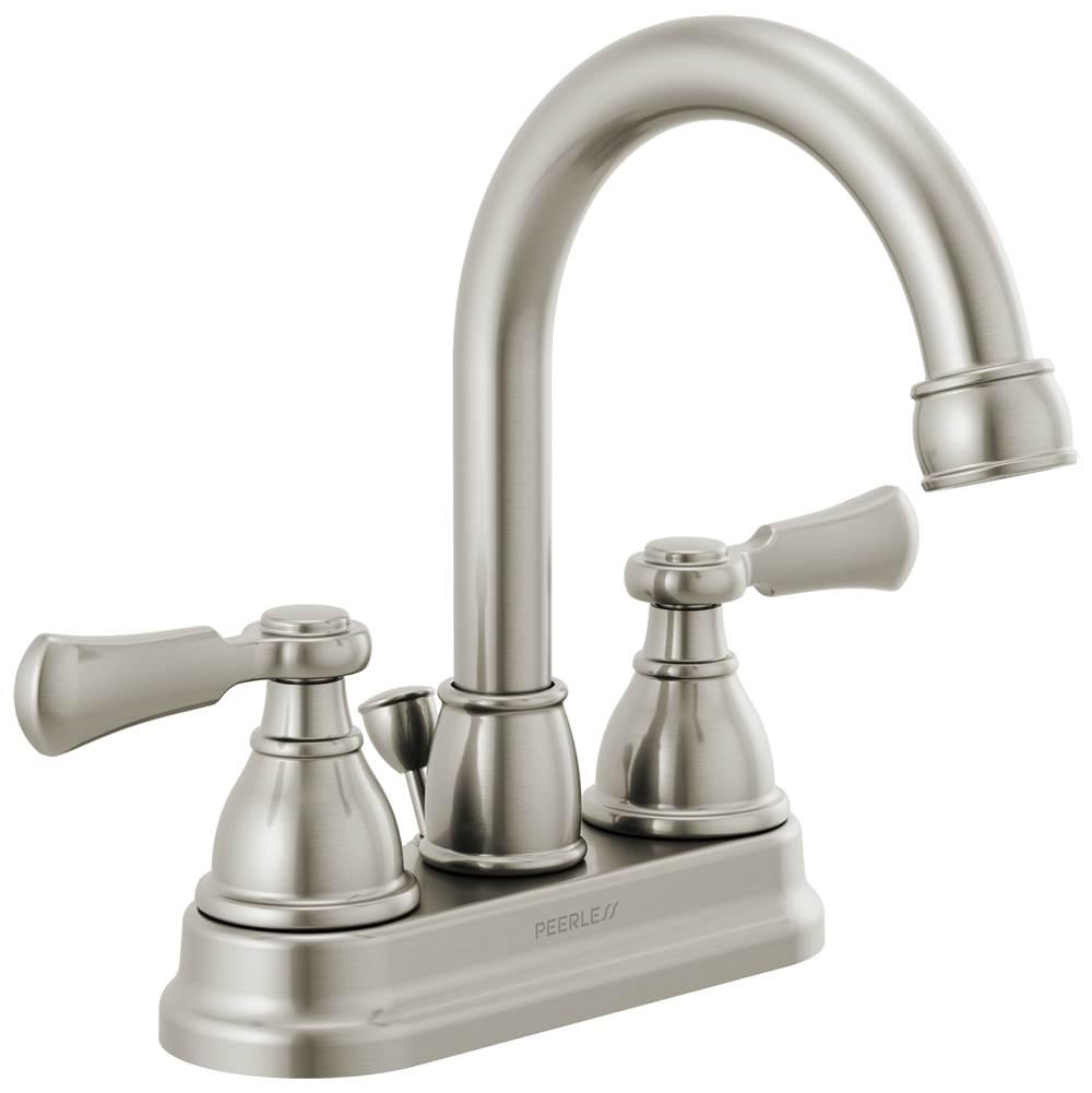 PEERLESS® Elmhurst Two Handle Lavatory Faucet with Pop-Up Drain, 4 in Centerset, Brushed Nickel thumbnail 4