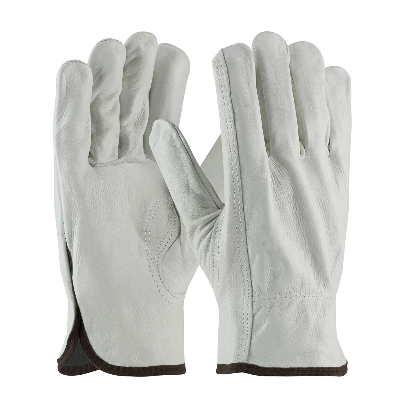 PIP® 68-163/L Driver's Gloves, L, Keystone Thumb, Slip-On Cuff, Regular Grade Top Grain Cowhide Leather Glove