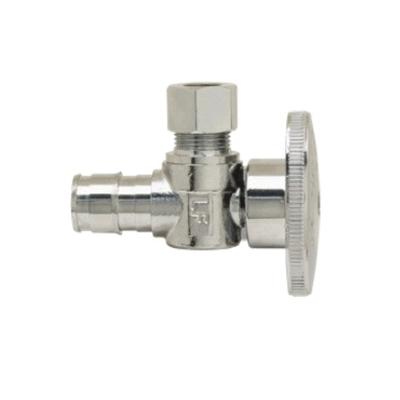 PLUMBSHOP® PLB107X P Angle Stop, 1/2 x 3/8 in Nominal, PEX x Compression, 125 psi, Brass Body, Chrome-Plated thumbnail 3
