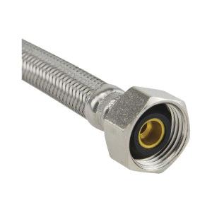 PLUMBSHOP® PLS8-16A F Braided Faucet Connector, 1/2 in, FIP, 16 in L, PVC/Stainless Steel, Chrome/Silver thumbnail 2