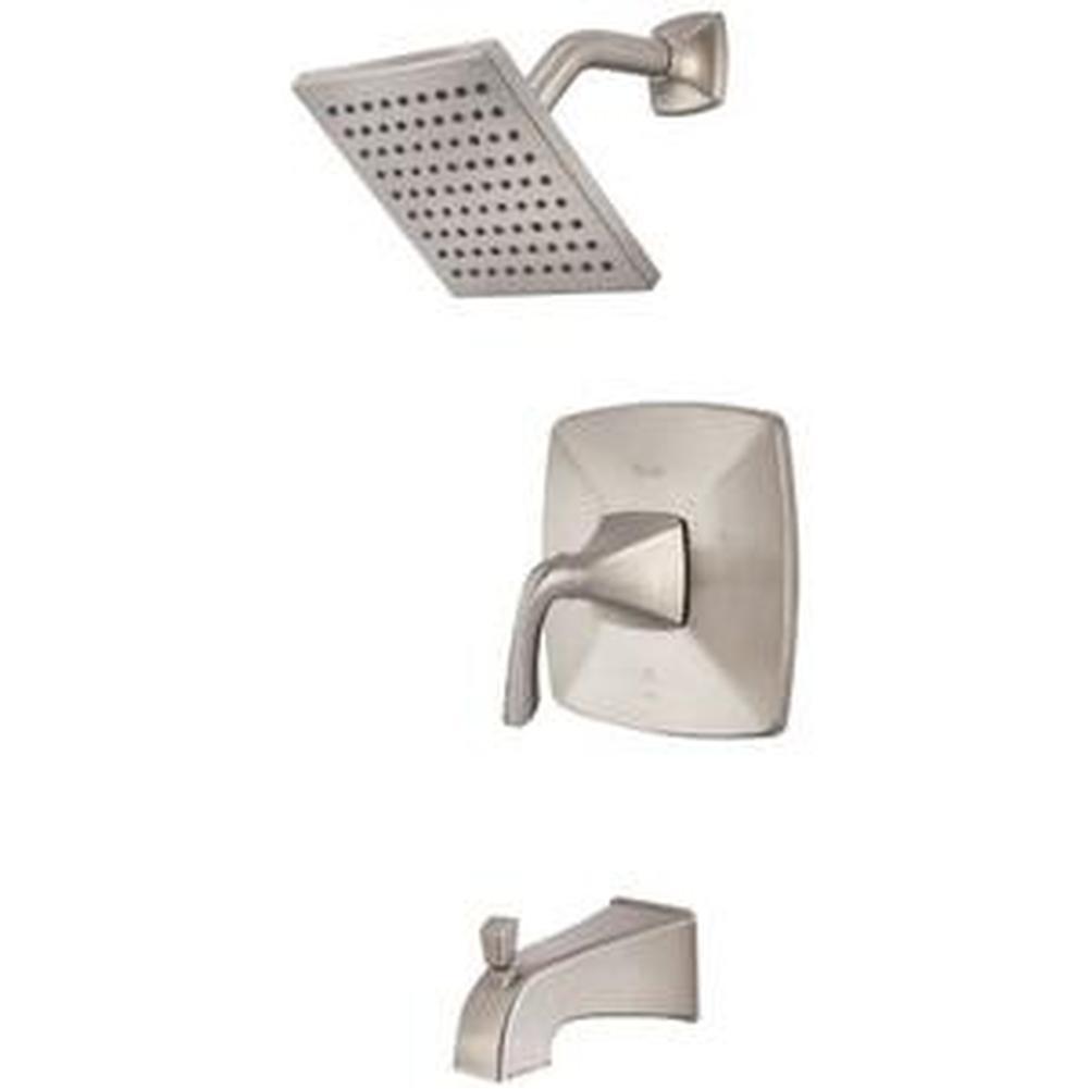 1-Handle 1-Setting 1.8 gpm 1/2-14 NPT Tub and Shower Trim, Brushed Nickel thumbnail 3