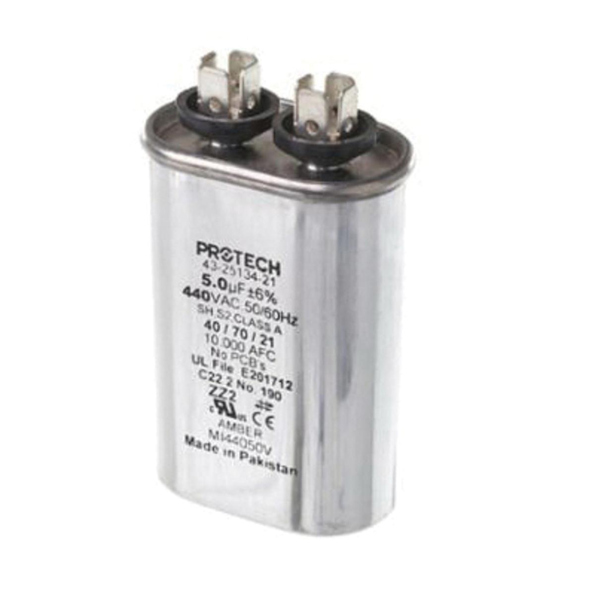 Protech Single Oval Capacitor, 5 MFD, 440VAC