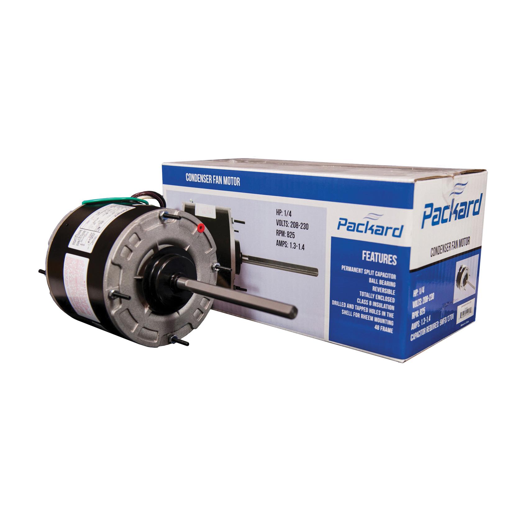 Packard 43735 Condenser Fan Motor, 208 to 230 VAC, 4.6 to 5.3 A, 3/4 hp, 1075 rpm Speed, 1 ph -Phase, 60 Hz, 48 Frame