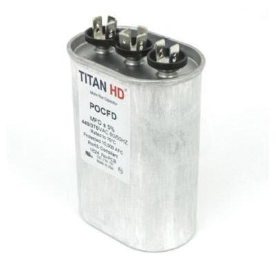 Packard POCFD4575A Motor Dual Run Capacitor, MFD Rating: 45+7.5 uF, 370 to 440 V, Oval, 3.91 in H, 2-3/4 in W