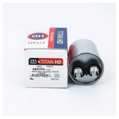 Packard PRCF Series PRCF5A Motor Single Run Capacitor, MFD Rating: 5 uF, 440 VAC, Round, 1-3/4 in Dia, 2-1/4 in H