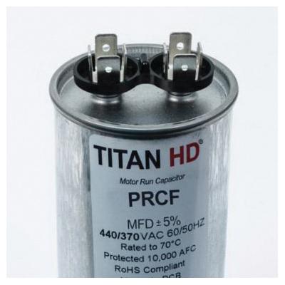 Packard PRCF Series PRCF80A Motor Single Run Capacitor, MFD Rating: 80 uF, 440 VAC, Round, 2 in Dia, 4-3/4 in H