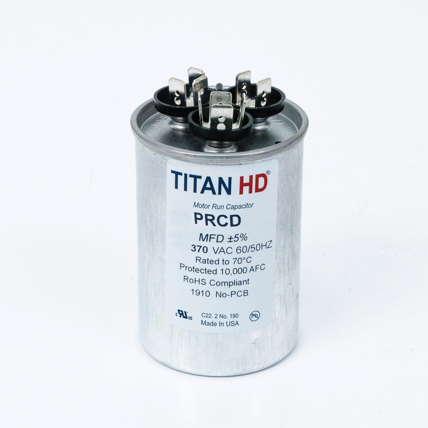 Packard PRCFD Series PRCFD303A Motor Dual Run Capacitor, MFD Rating: 30+3 uF, 440 V, Round, 2 in Dia, 2.88 in H