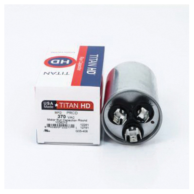 Packard PRCFD Series PRCFD3075A Motor Dual Run Capacitor, MFD Rating: 30+7.5 uF, 440 V, Round, 2 in Dia, 2.88 in H