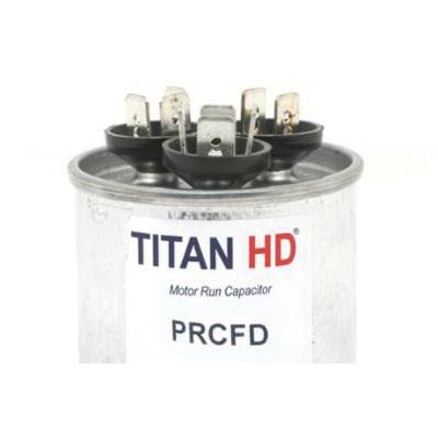 Packard PRCFD Series PRCFD4510A Motor Dual Run Capacitor, MFD Rating: 45+10 uF, 440 VAC, Round, 2 in Dia, 3.88 in H