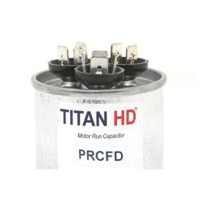 Packard PRCFD Series PRCFD555A Motor Dual Run Capacitor, MFD Rating: 55+5 uF, 440 VAC, Round, 2-1/2 in Dia, 3.88 in H