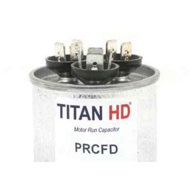 Packard PRCFD Series PRCFD6010A Motor Dual Run Capacitor, MFD Rating: 60+10 uF, 440 VAC, Round, 2-1/2 in Dia, 2.88 in H