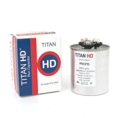 Packard PRCFD Series PRCFD6010A Motor Dual Run Capacitor, MFD Rating: 60+10 uF, 440 VAC, Round, 2-1/2 in Dia, 2.88 in H