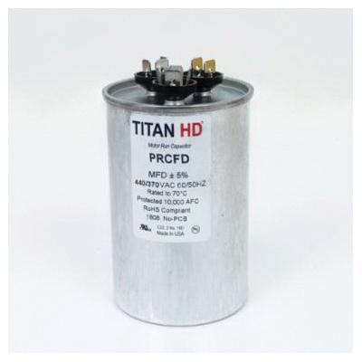 Packard PRCFD Series PRCFD8010A Motor Dual Run Capacitor, MFD Rating: 80+10 uF, 440 VAC, Round, 2-1/2 in Dia, 3.91 in H