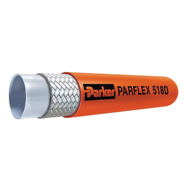 Parker® 518D Series 518D-6 Hydraulic Hose, 2250 psi, Nylon Tube, Orange