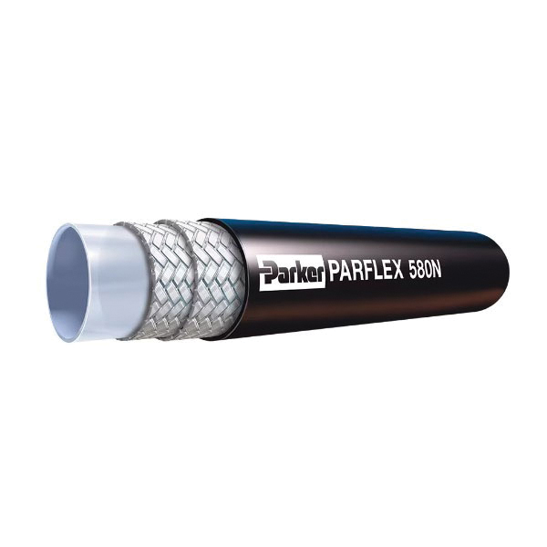 Parker® 580N Series 580N-8 General Purpose High Pressure Hose, 3500 psi, Nylon Tube, Black