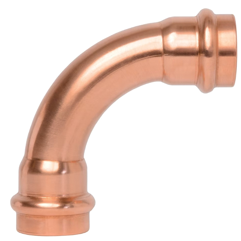 Parker® 871610 ZoomLock MAX 90 deg Long Radius Elbow, 34 in Press-to-Connect x 34 in Press-to-Connect, Copper