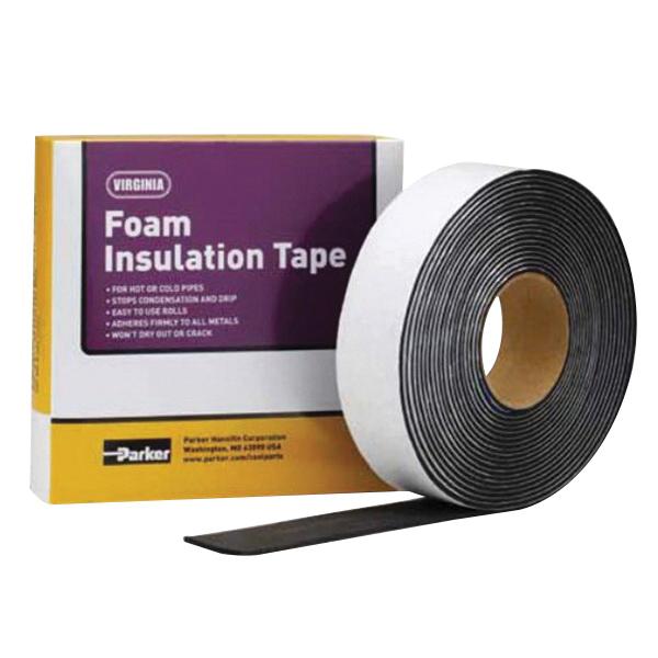 Virginia KMP K-501 Insulation Premium Foam Tape, 30 ft x 3 inch, Black