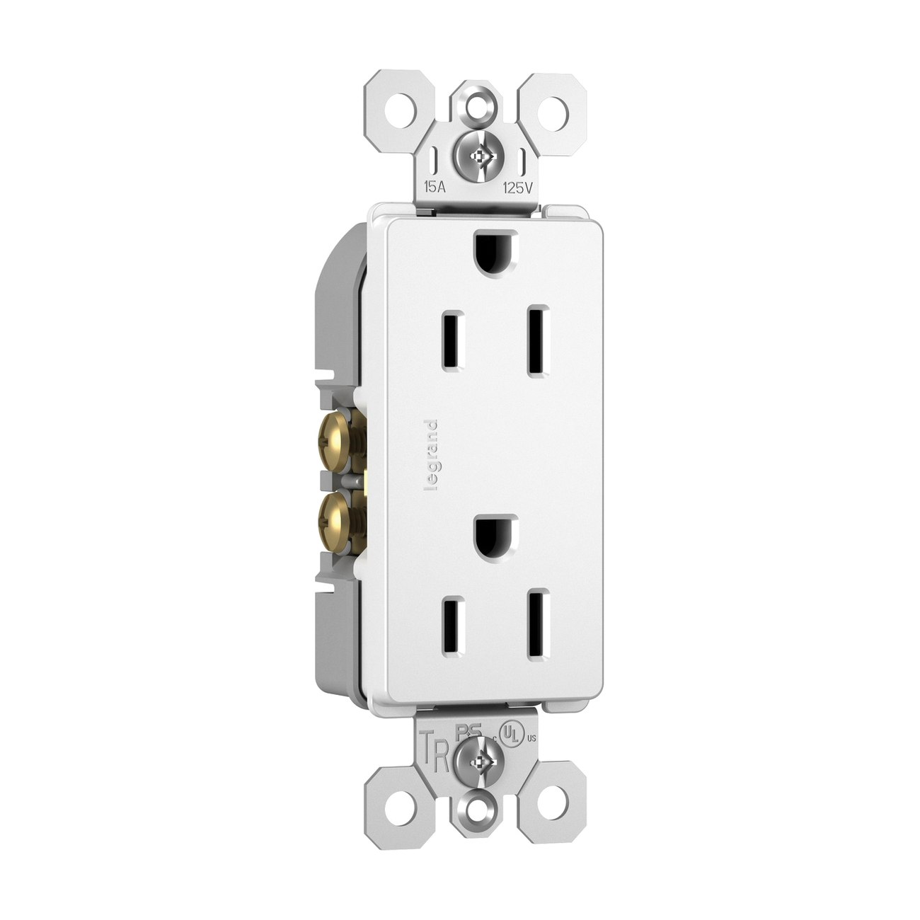 Pass & Seymour® radiant® 885TRW Duplex Receptacle, 120/125 V, 15 A, 2-Pole, 3-Wire, White, NEMA 5-15R thumbnail 3