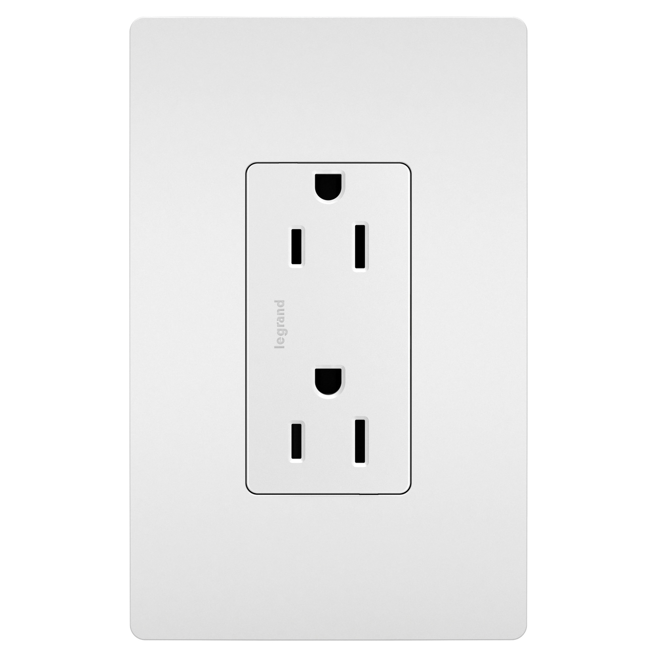 Pass & Seymour® radiant® 885TRW Duplex Receptacle, 120/125 V, 15 A, 2-Pole, 3-Wire, White, NEMA 5-15R thumbnail 2