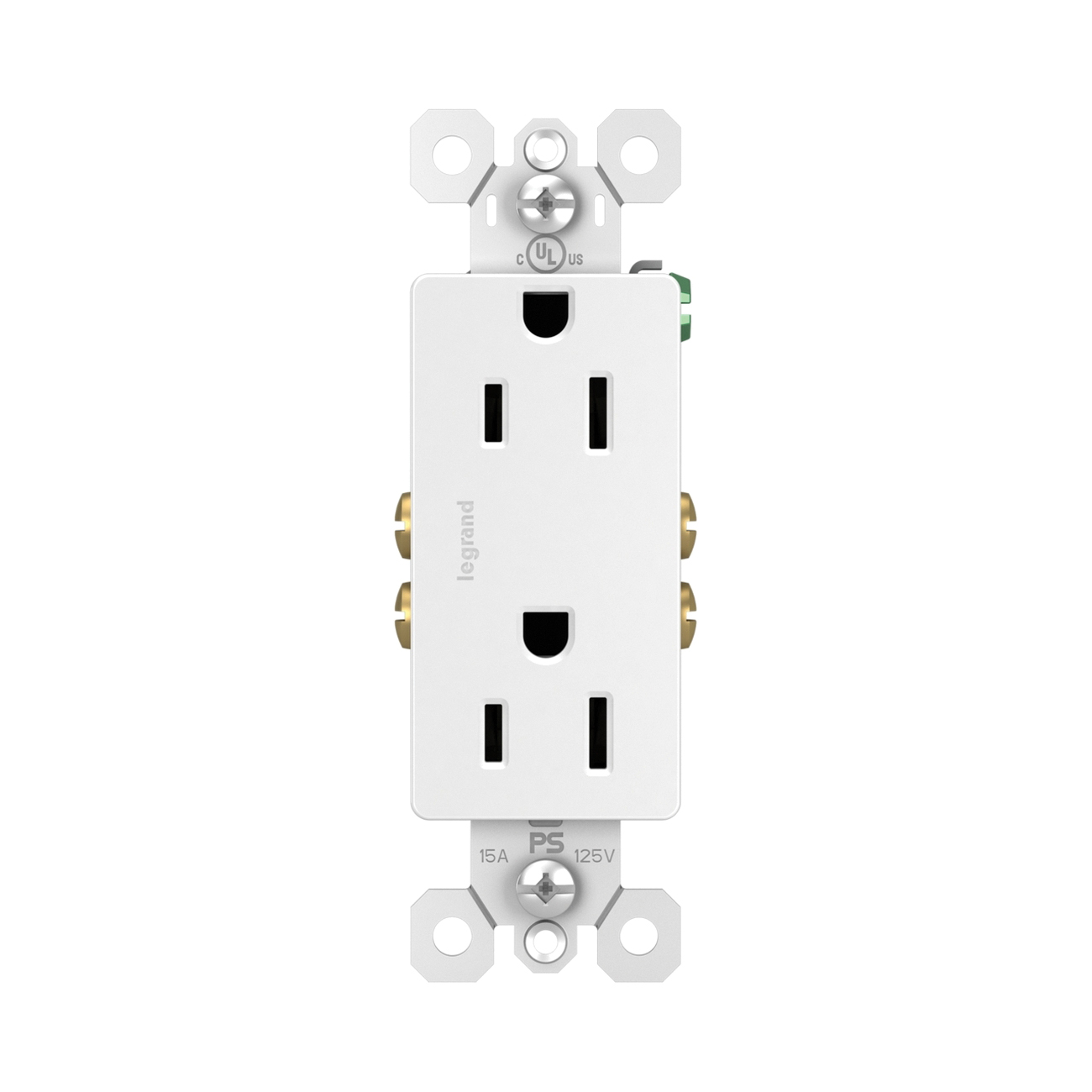 Pass & Seymour® Radiant 885W 2-Pole 3-Wire 125VAC 15A Thermoplastic Duplex Receptacle, White thumbnail 3