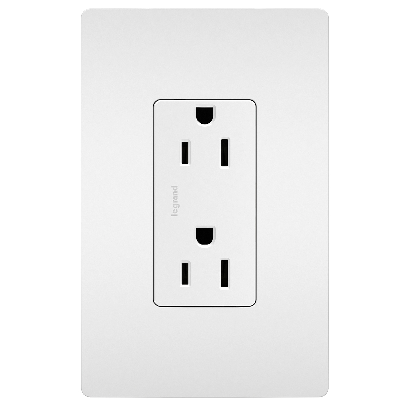 Pass & Seymour® Radiant 885W 2-Pole 3-Wire 125VAC 15A Thermoplastic Duplex Receptacle, White thumbnail 2