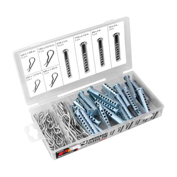 Performance Tool® W5359 Clevis Pin Assortment, Steel, 8-Sizes, 74-Pieces
