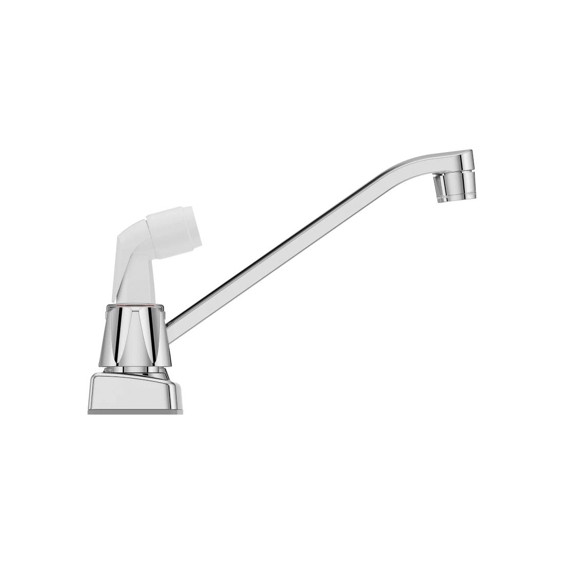 PfISTER® Pfirst 2 Handle Kitchen Faucet with White Side Spray, Polished Chrome thumbnail 3