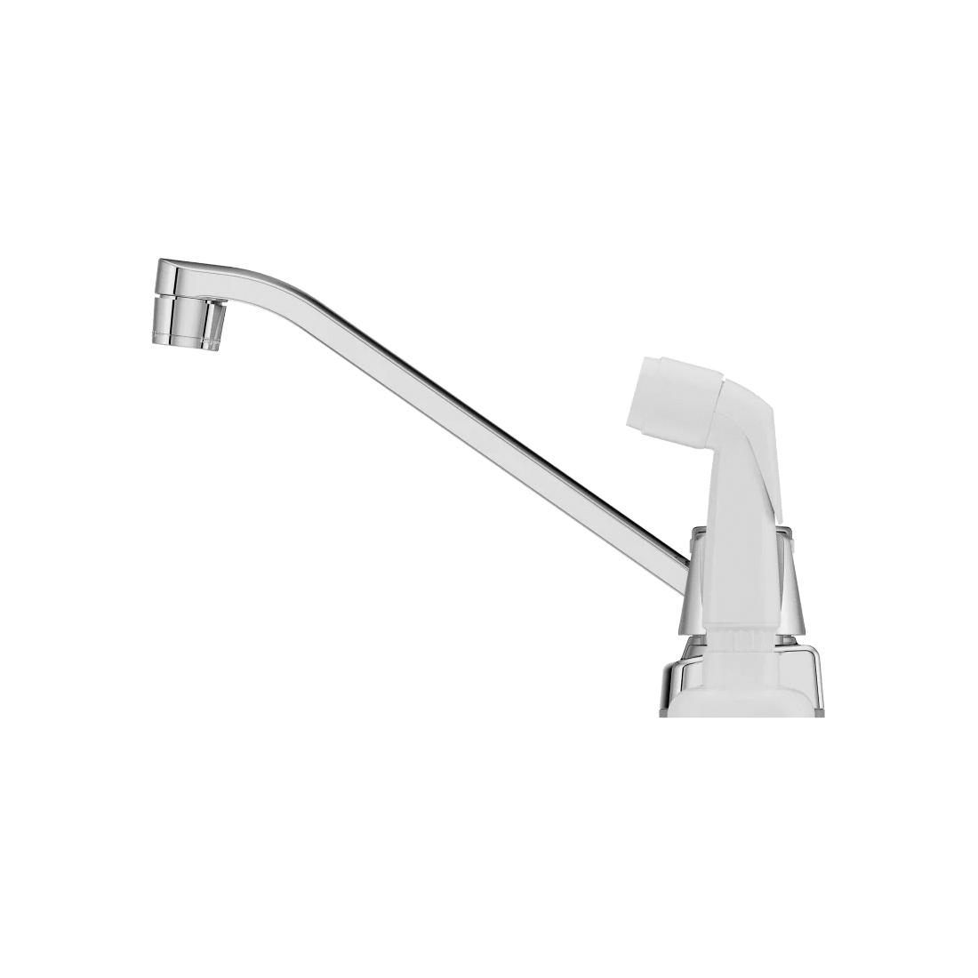 PfISTER® Pfirst 2 Handle Kitchen Faucet with White Side Spray, Polished Chrome thumbnail 4