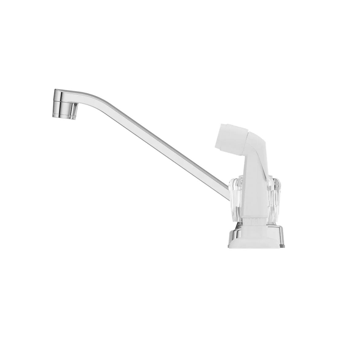 PfISTER® Pfirst 2 Handle Kitchen Faucet with White Side Spray, Polished Chrome thumbnail 2