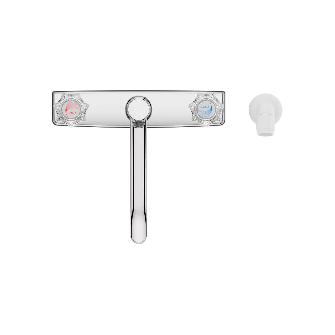 PfISTER® Pfirst 2 Handle Kitchen Faucet with White Side Spray, Polished Chrome thumbnail 3