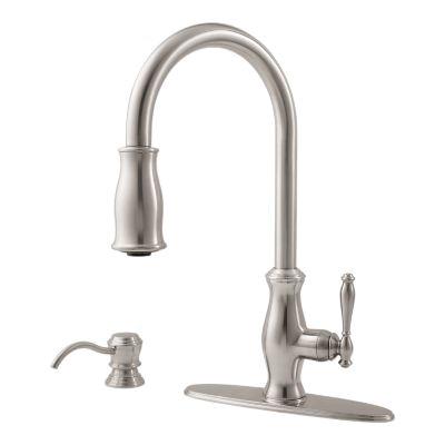 Price Pfister&trade; Ashfield&trade; GT529 1-Handle Professional Grade Deck-Mount Pull-Down Kitchen Faucet, 1.75 gpm, Stainless Steel