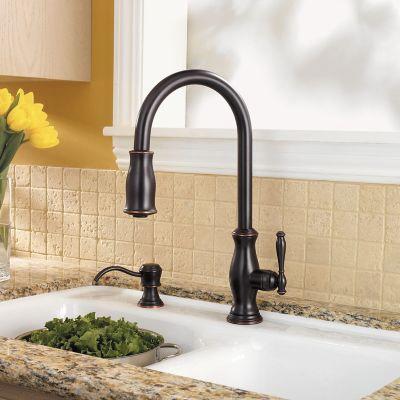 Price Pfister&trade; Ashfield&trade; GT529 1-Handle Professional Grade Deck-Mount Pull-Down Kitchen Faucet, 1.75 gpm, Tuscan Bronze